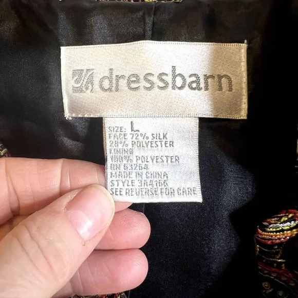 Dressbarn Silk Blend Paisley Dress Jacket Size Large - Picture 7 of 9